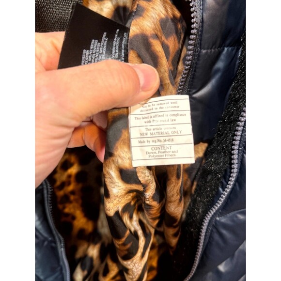 Laundry By Shelli Segal Jacket Women's Medium Midi Down 2 in 1 Navy Blue Hooded - Picture 9 of 16